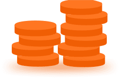 Orange coins stacked.